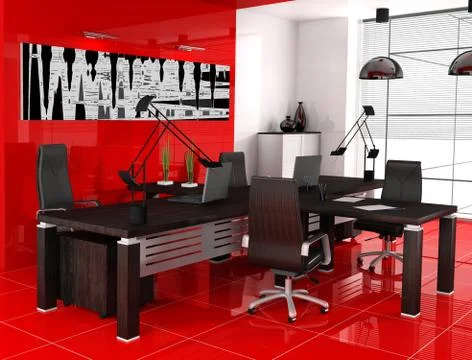 Red office Stock Illustration