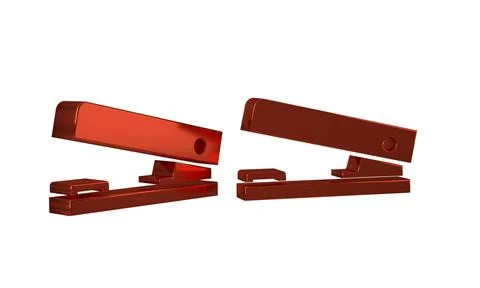 Red Office stapler icon isolated on transparent background. Stapler, staple.. Stock Illustration