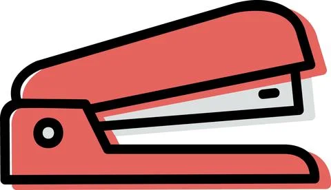 Red office stapler stationery tool icon Stock Illustration