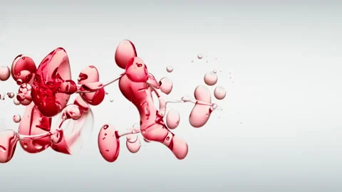 Red Oil Bubbles White Background Highspeed Vertical Video Studio Shot Video stock 143204193