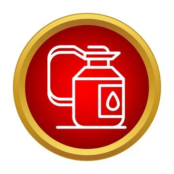 Red oil can icon symbolizing machine lubrication Stock Illustration