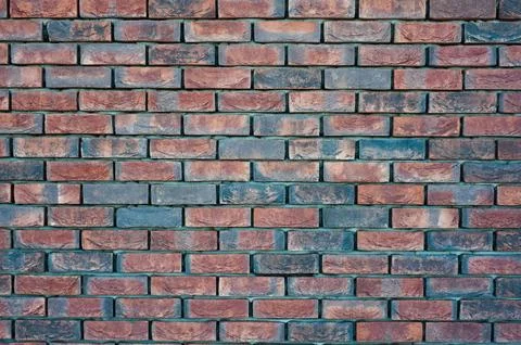 Red old brick wall background, brick wall texture, structure. old broken bric Stock Photos