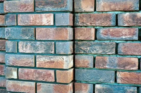Red old brick wall background, brick wall texture, structure. old broken bric Stock Photos