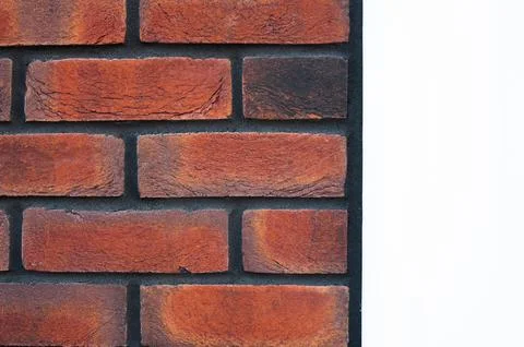 Red old brick wall background, brick wall texture, structure. old broken bric Stock Photos