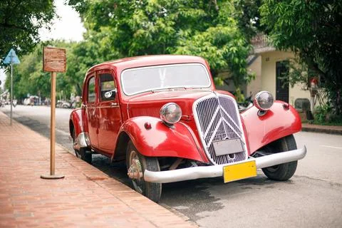 Red old car Stock Photos