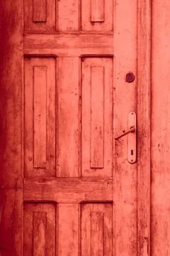 Red old closed door Stock Photos