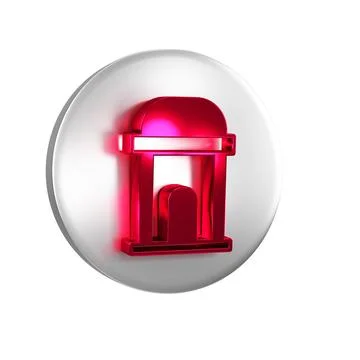 Red Old crypt icon isolated on transparent background. Cemetery symbol. Oss.. Ilustración de archivo