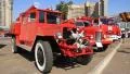 Red old firetruck HD Footage