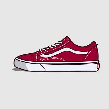 Red Old School Sneakers Stock Illustration