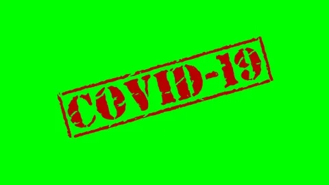 Red old stamp text Covid-19 virus animation green screen Stock Footage 126854425