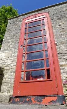 Red old telephone box Fotos Stock