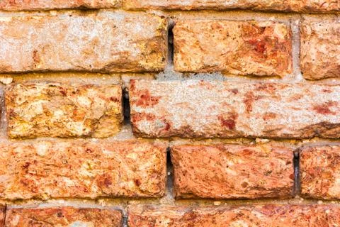 Red old worn brick wall texture background Foto stock