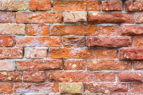 Red old worn brick wall texture background Stock Photos