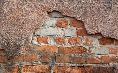 Red old worn brick wall texture background. Stock Photos