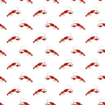 Red Omar Seamless Pattern Sea Food Background. Red Omar Seamless Pattern C... Stockfoto's