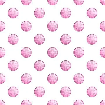 Red onion cross section slices repeating pattern background Illustrazione stock