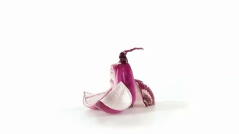 Red onion cut in half Stock Footage 102717682