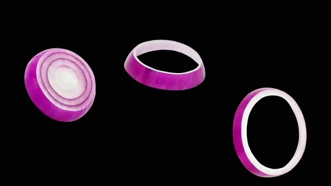Red onion, falling rings 스톡 동영상 218383150