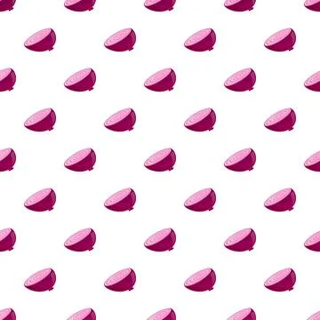 Red onion halves creating a repeating food pattern Stock Illustration