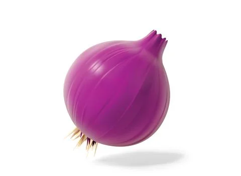 Red Onion isolated 3D vector icon Stock Illustration