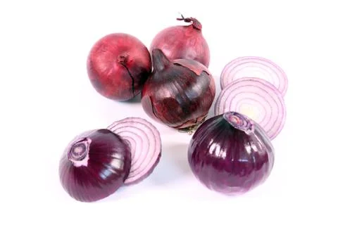 Red onion isolated on white background Stock Photos