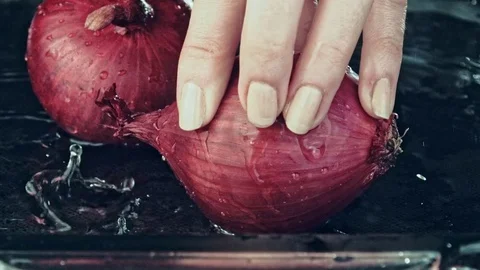 Red onion. Macro. Stock Footage 80240801