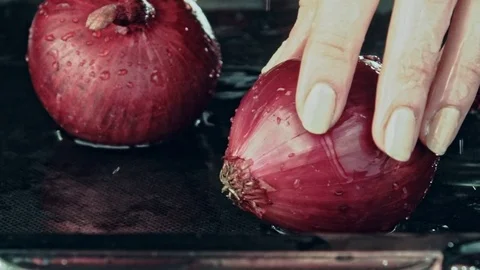 Red onion. Macro. Stock Footage 80240821