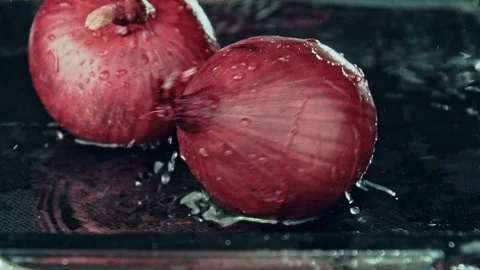 Red onion. Macro. Stock Footage 80240836