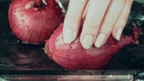 Red onion. Macro. Stock Footage 80240854