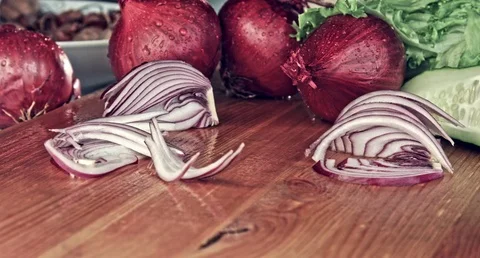 Red onion. Macro. Stock Footage 80250120