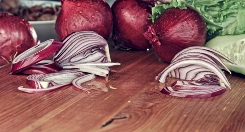 Red onion. Macro. Stock Footage 80251121