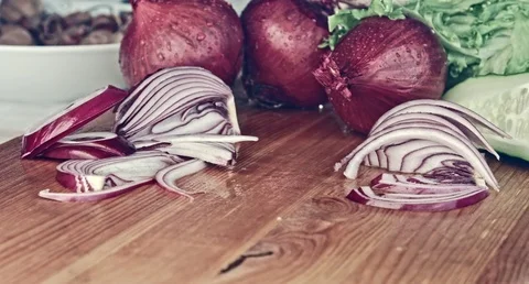Red onion. Macro. Stock Footage 80251401