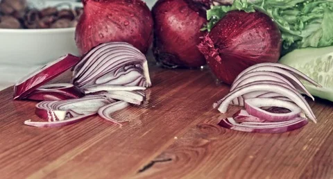 Red onion. Macro. Stock Footage 80251675