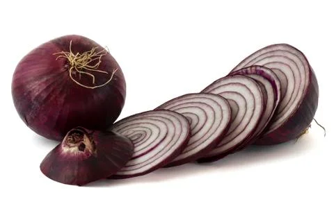 Red onion, ring-cut Stock Photos