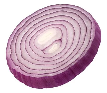 Red onion ring isolated on white background, full depth of field Stock Photos