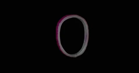 Red onion ring rotating with black background Stock Footage 233569839