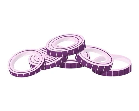 Red onion rings. Isolated vector illustration on a white background Stock Illustration