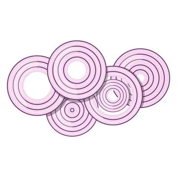 Red onion rings. Isolated vector illustration on a white background Stock Illustration