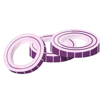 Red onion rings. Isolated vector illustration on a white background Stock Illustration