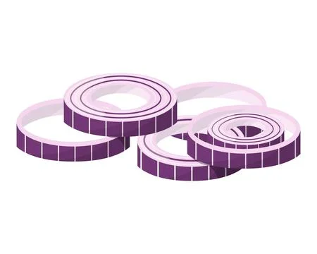 Red onion rings. Isolated vector illustration on a white background Stock Illustration