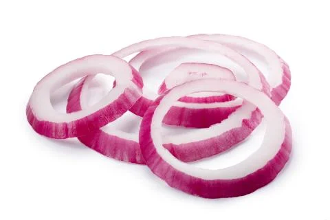 Red onion rings, paths Foto stock