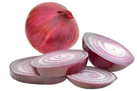 Red onion with slice Stock Photos