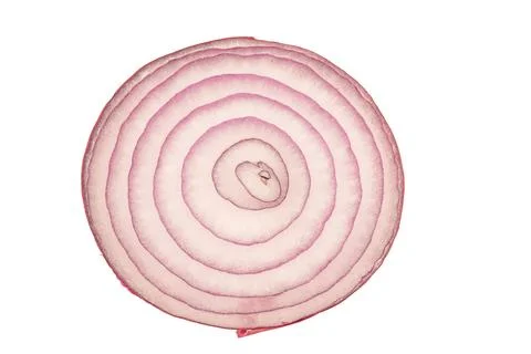 Red onion slice showing concentric rings, vibrant colors contrasting red and  Stock Photos