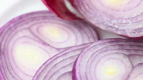 Red onion slices Stock Footage 8574594