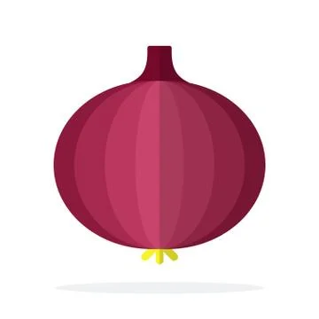 Red onion vector flat material design isolated object on white background. Stock Illustration