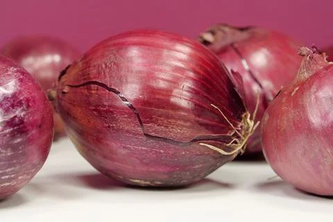 Red onion, which is also called purple onion Foto stock