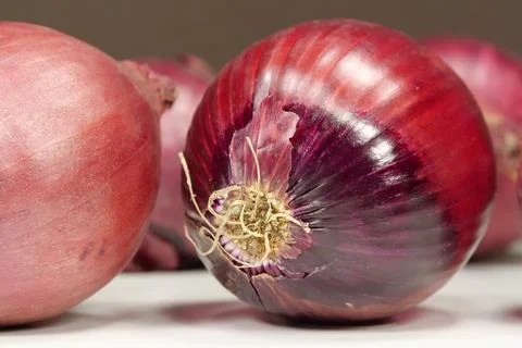 Red onion, which is also called purple onion 库存照片