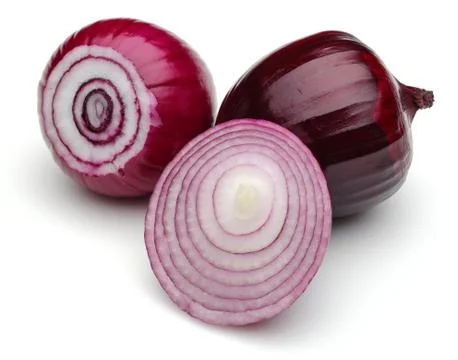 Red onion on white background Stock Photos