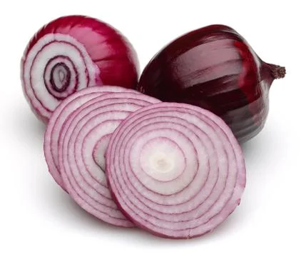 Red onion on white background Stock Photos