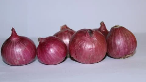Red onion with white background. Stock Photos